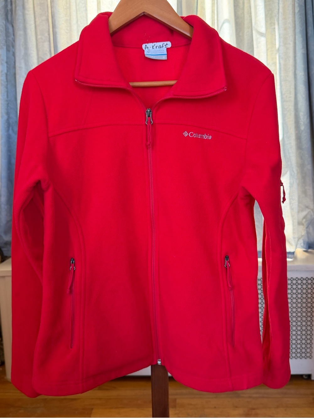 Columbia Women's Bright Red Full-Zip Fleece Jacket medium